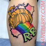 Rainbow Brite tattoo by Kane Berry. #traditional #logo #abstract #graphic #RainbowBrite #rainbow #KaneBerry