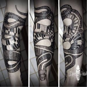 Snake tattoo by David Hale #DavidHale #snake #blackwork