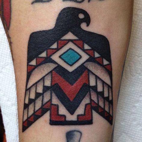 Thunderbird Tattoo by Cheyenne Sawyer #thunderbird #nativeamerican #nativeamaericanart #nativeamericandesign #traditional #CheyenneSawyer