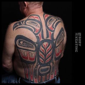 Haida backpiece by Rory Keating #Haida #RoryKeating #bird #tribal #backpiece #haidatattoo