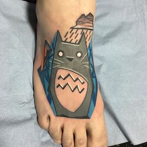 Totoro Tattoo by Mike Boyd #abstract #cubism #moderntattooing #MikeBoyd #totoro