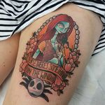 ‘The Nightmare Before Christmas’ tattoo by Nicole Cairns. #NicoleCairns #nightmarebeforechrismas #thenightmarebeforechristmas #TimBurton #jackandsally #classic #film #popculture #couple
