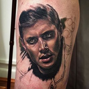 Dean Winchester (in progress) Tattoo by Kristian Kimonides #deanwinchester #supernatural #supernaturalshow #horror #tv #tvseries #portrait #KristianKimonides