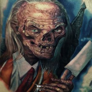 Tales from the Crypt by Paul Acker (via IG-paulackertattoo) #horror #horrorrealism #portrait #color #realism #halloween #TalesfromtheCrypt #PaulAcker