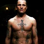 Vigo Mortensen covered in Russian prison tattoos from Eastern Promises. #cinema #EasternPromises #film #tattoosinmovies #tattooedcharacters #VigoMortensen