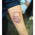 Bart Simpson anaglyph tattoo by Marcus Yuen. #MarcusYuen #anaglyph #cartoon #3d #popculture #bart #bartsimpson #thesimpsons