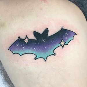 Bat Tattoo by Blayne Bius #bat #contemporary #bold #colorful #BlayneBius