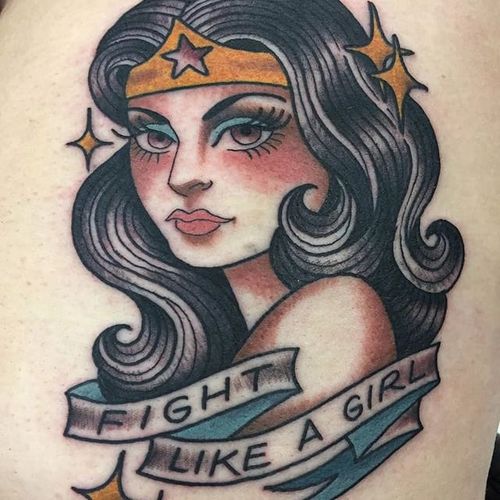 Wonder Woman by Olivia Olivier #OliviaOlivier #color #traditional #wonderwoman #lady #ladyhead #tattoooftheday
