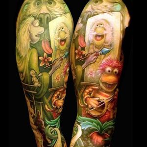 One of the best large-scale Fraggle Rock tribute tattoos that we found. #childrensshow #FraggleRock #GoboFraggle #HBO #JimHenson #puppets #reruns #UncleMatt