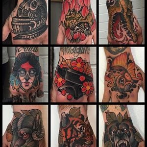 Neo Traditional Hand Tattoos by Mitchell Allenden #hand #handtattoo #handtattoos #neotraditionalhandtattoo #neotraditional #neotraditionaltattoo #neotraditionaltattoos #MitchellAllenden
