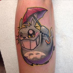 Totoro chibi tattoo by Mark Ford. #newschool #chibi #MarkFord #totoro #myneighbortotoro #ghibli #anime #studioghibli
