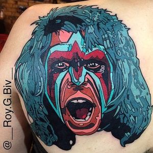 Ultimate Warrior Tattoo by Geary Morrill #UltimateWarrior #WWE #wrestling #portrait #GearyMorrill