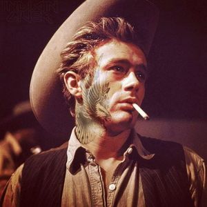 James Dean was already so fine fine fine, but imagining him with tattoos... Well. Goodness. (via IG—indiangiver) #Movies #CheyenneRandall #JamesDean