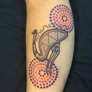 Emu Tattoo by Tatu Lu #emu #bird #aboriginal #aboriginalart #aboriginalartist #australian #australianartist #culturalart #TatuLu