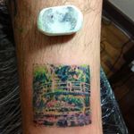 Tattoo miniatura de A Ponte Japonesa, de Claude Monet por Jefferson Margutti #JeffersonMargutti #art #obrasdearte #apontejaponesa #thejaponesebridge #claudemonet #monet #impressionismo #miniature #miniatura
