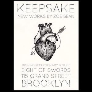 "Keepsake" debuts this Friday at 8 of Swords Tattoo in Brooklyn. Photo via IG- zoebeantattoo. #keepsake #nyc #zoebean #8ofswords #artshare