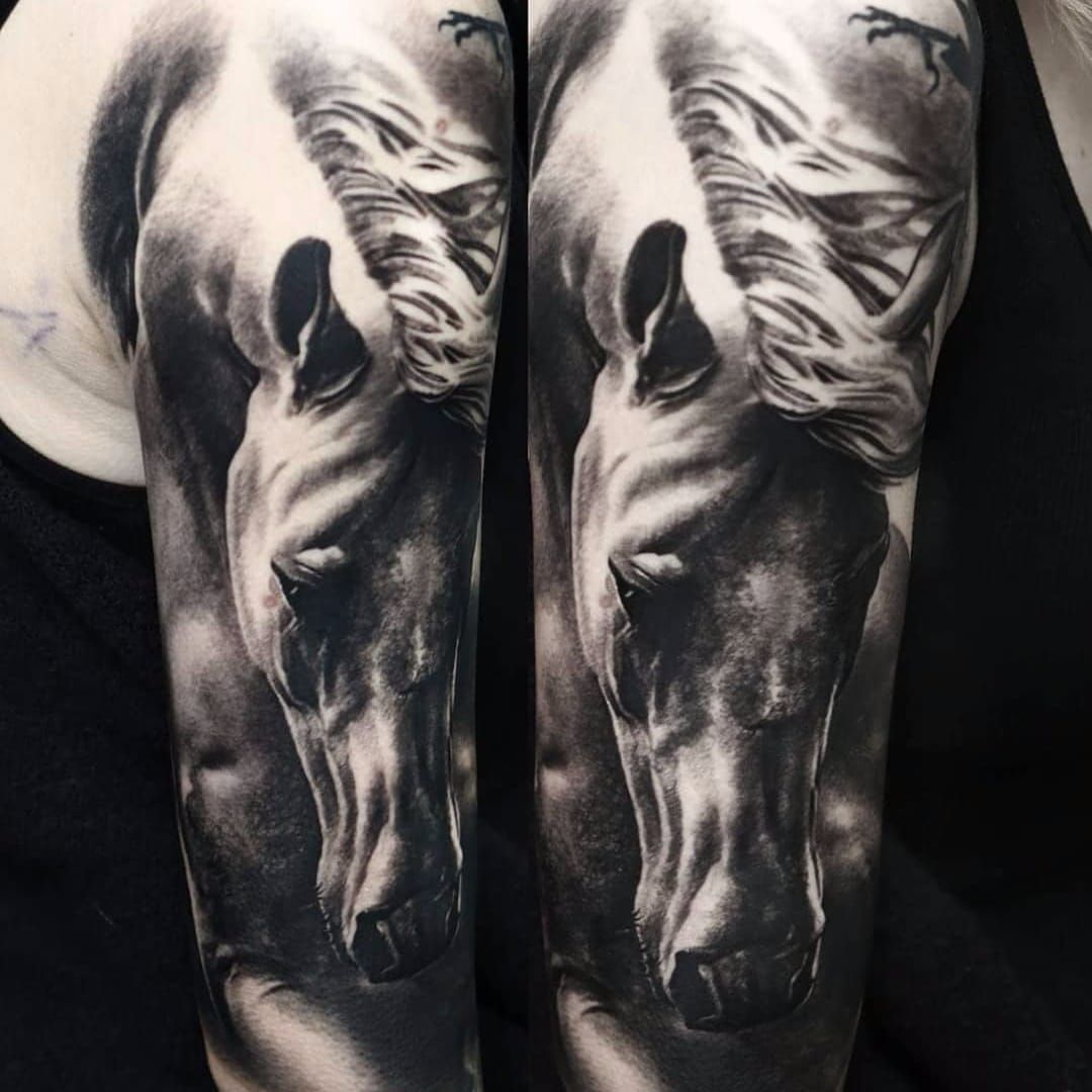 Realistic Horse Tattoo by Sile Sanda