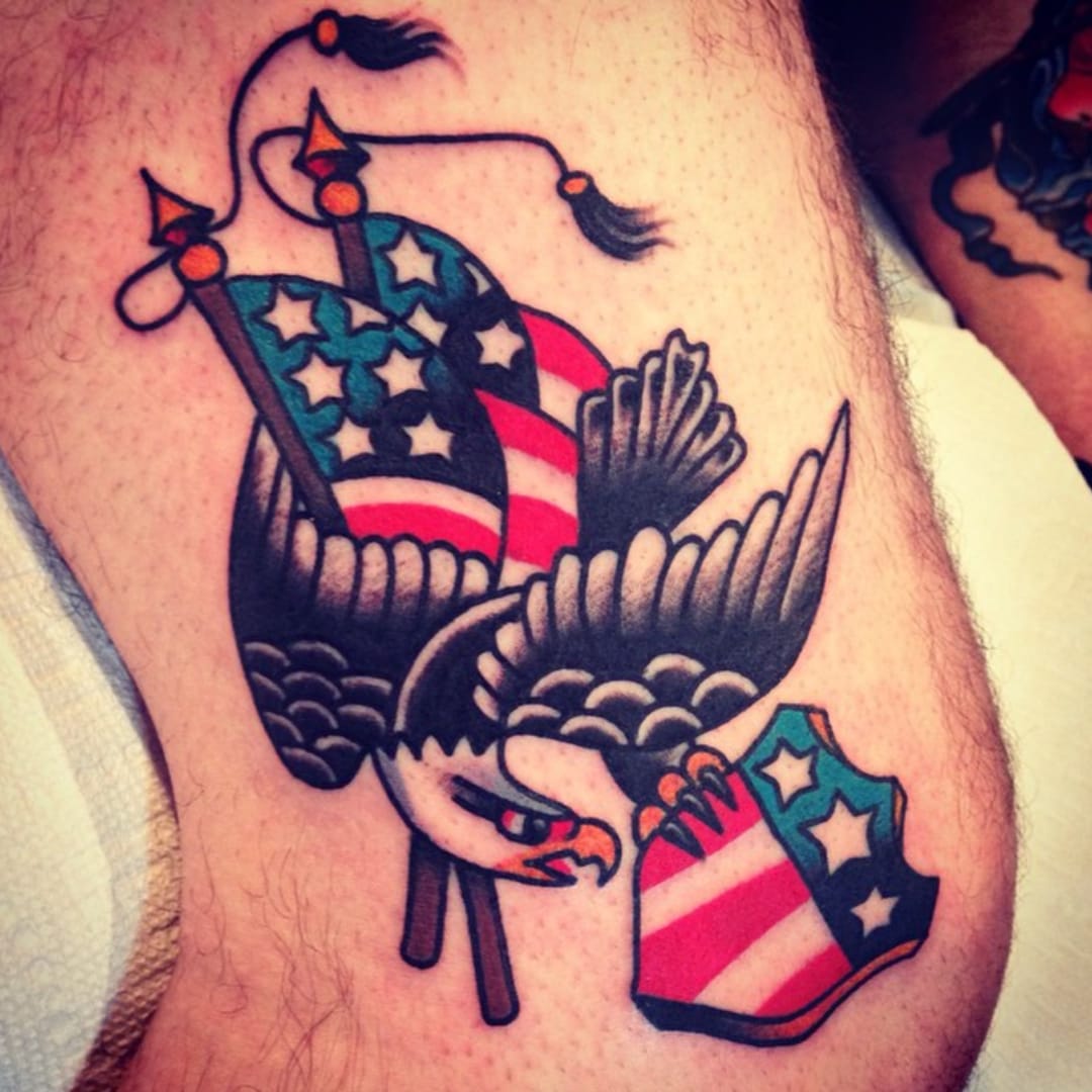 Share 70+ american flag traditional tattoos best - in.cdgdbentre