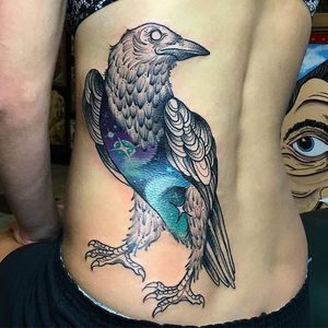 Raven Tattoo by Blayne Bius #raven #contemporary #bold #colorful #bird #BlayneBius