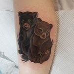 Pair of adorable bear cubs by Aimee Bray. #neotraditional #AimeeBray #bear #bearcub #babyanimal