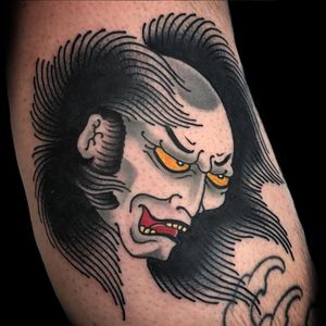 Namakubi tattoo by Eddy Ospina. (Via IG - eddyospina