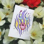 Trippy flash art, lying among the flowers, by Galen Bryce (via IG—tattooer_galenbryce) #GalenBryce #HustlersParlor #Brooklyn #Cartoon #Illustrative