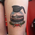 Coffee pot by Steve Morgan (via IG --  brassanchortattoolounge) #stevemorgan #coffee #coffeepot #coffeetattoo #coffeepottattoo