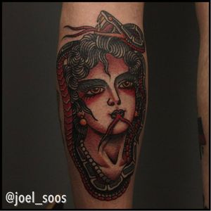 Tattoo by Joel Soos #snaketattoo #JoelSoos #traditionaltattoo