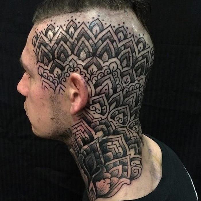 Vikings  Ragnars rightside head tattoo