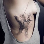 Hummingbird tattoo by Kalawa #Kalawa #dotwork #blackwork #hummingbird #bird
