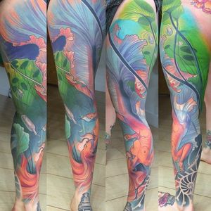 Mermaid leg sleeve by Steve Moore. #SteveMoore #mermaid #legpiece