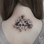 Mystical back of the neck piece via @zihwa_tattooer #zihwa #reindeerink #floral #feminine