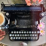 Typewriter and tea - the perfect combo #HarmonyNice #typewriter#blogger #vlogger #vintage