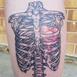 Rib Cage Tattoo by Mari O'hara #ribcage #ribcagetattoo #bone #bonetattoo #skeleton #skeletontattoo #MariOHara