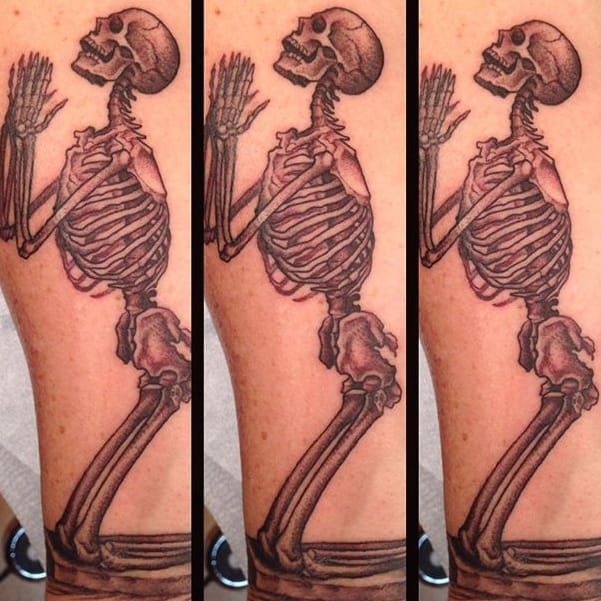 ArtStation  Praying skeleton tattoo