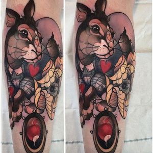 Rabbit tattoo #GiaRose #neotraditional #rabbit #animal