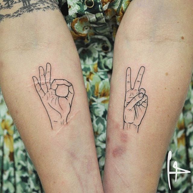 Tattoo style sticker of a skeleton hand giving a peace sign Sticker of  tattoo in traditional style of a skeleton giving a  CanStock
