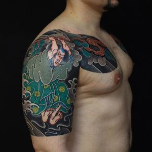 Musashi Tattoo by Sergey Buslay #MiyamotoMusashi #Samurai #Ronin #Japanese #SergeyBuslay