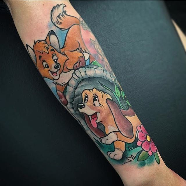 Fun Fox and Hound tattoo today I  Marla Hoffman Tattooer  Facebook