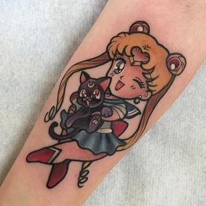 Sailor Moon chibi tattoo by Michela Bottin. #MichelaBottin #anime #sailormoon #kawaii #chibi