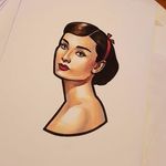 Audrey Hepburn illustration by Sophie Lewis. #neotraditional #illustration #SophieLewis #AudreyHepburn