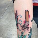 Cigarette tattoo by Matt Aldridge. #cigarette #smoking #smoke