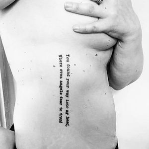 Lyric tattoo on Janet Thomas from "Where Even Angels Fear To Tread". #lettering #lyrics #songlyrics #BryanAdams