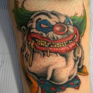 Scary clown portrait by Shawn Milton #ShawnMilton #portrait #popculture #clowntattoo #clown