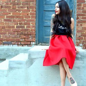 Jewel Sha'ree Eaves' style is adorable. (via IG-jewelsharee) #fashionblogger #blogger #wcw #tattoodobabe #jewelshareeeaves