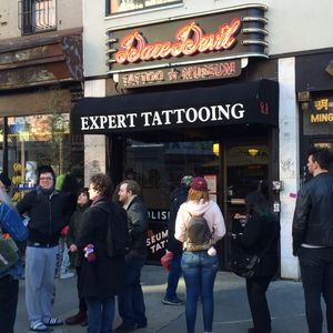 Daredevil Tattoo moments before opening on Friday the 13th. (Photo by CharlieConnell) #daredevil #fridaythe13th