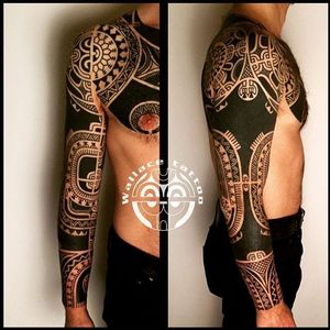 Marquesan Tribal Tattoo by Marco Wallace #MarquesanTattoo #TribalTattoos #PolynesianTattoos #PolynesianDesigns #MarcoWallace
