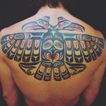 Another Haida tattoo by Kake #Kake #Haida #bird #tribal #backpiece #haidatattoo