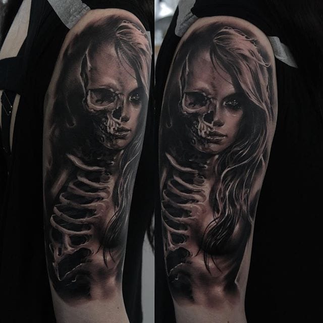 girl with half skeleton tattooTikTok Search