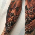 Bear Tattoo by Chad Lenjer #bear #beartattoo #neotraditional #neotraditionaltattoo #neotraditionaltattoos #traditional #boldtattoos #moderntattoos #ChadLenjer